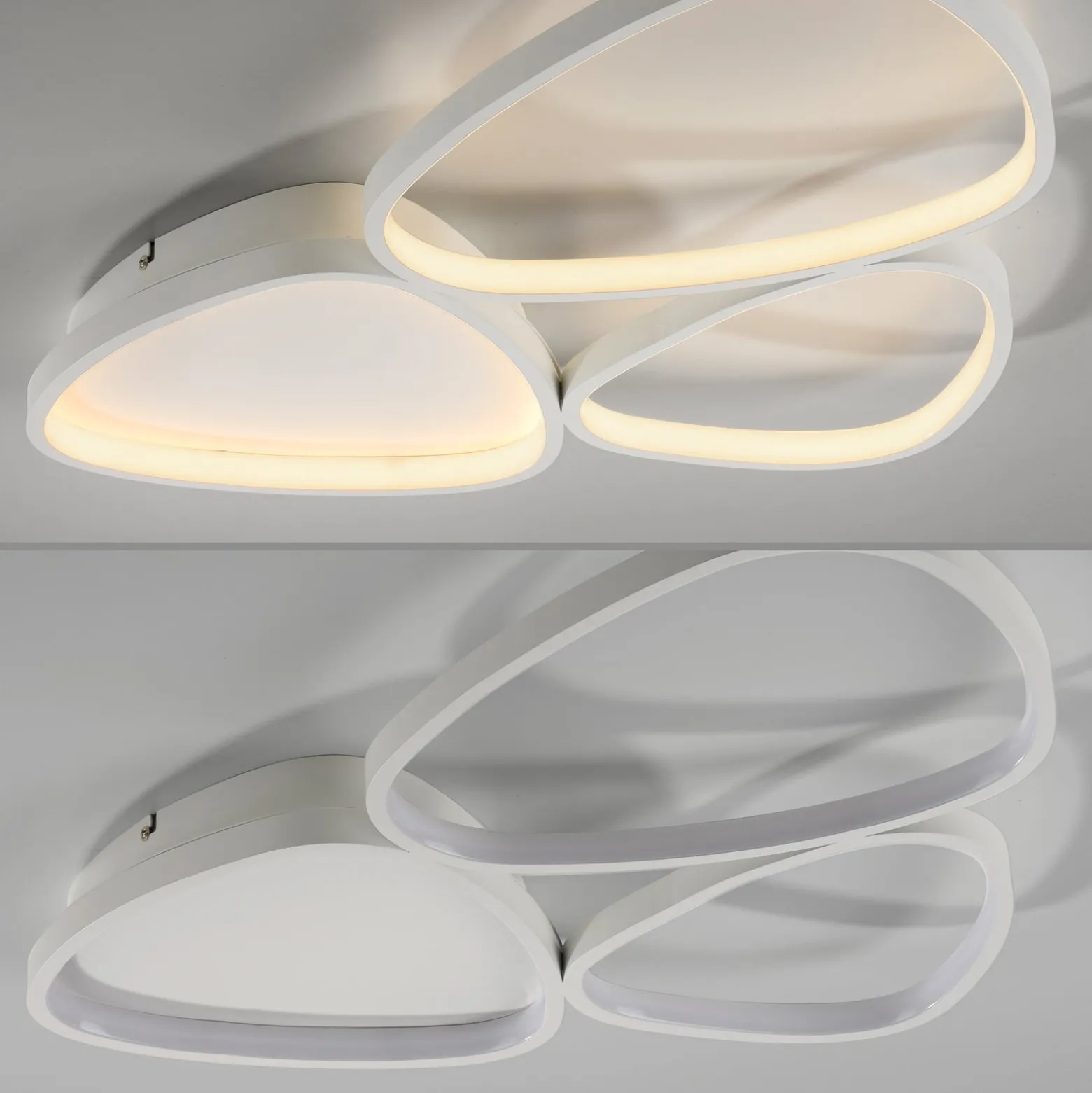 JUST LIGHT. LED-Deckenleuchte Pebbles, weiß, dimmbar