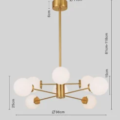 KARE Heavenly Hängeleuchte gold, 8-flammig