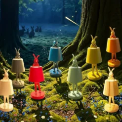 KARE LED-Akkutischleuchte Animal Rabbit, petrol, IP54, 29cm