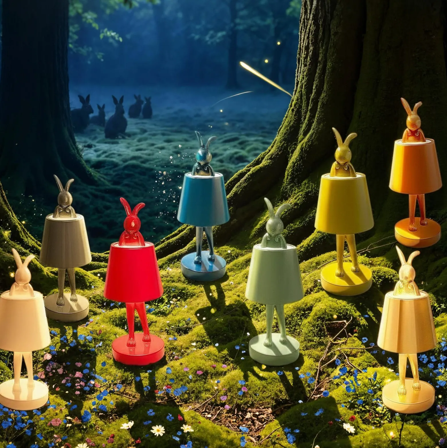 KARE LED-Akkutischleuchte Animal Rabbit, petrol, IP54, 29cm