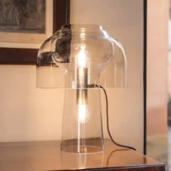 Karman Tischleuchte Lilly, transparent, Höhe 48 cm, Glas
