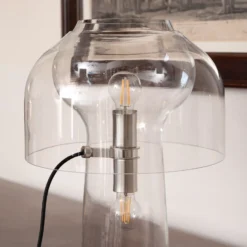 Karman Tischleuchte Lilly, transparent, Höhe 48 cm, Glas
