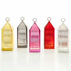 Kartell Lantern LED-Tischleuchte, rauchgrau IP54