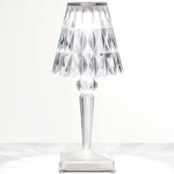 Kartell LED-Akku-Tischlampe Battery, 26cm, transparent, IP54
