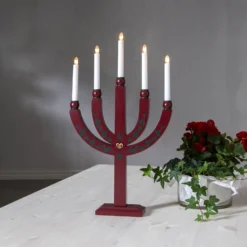 Kerzenleuchter Elias Tradition fünfflammig rot