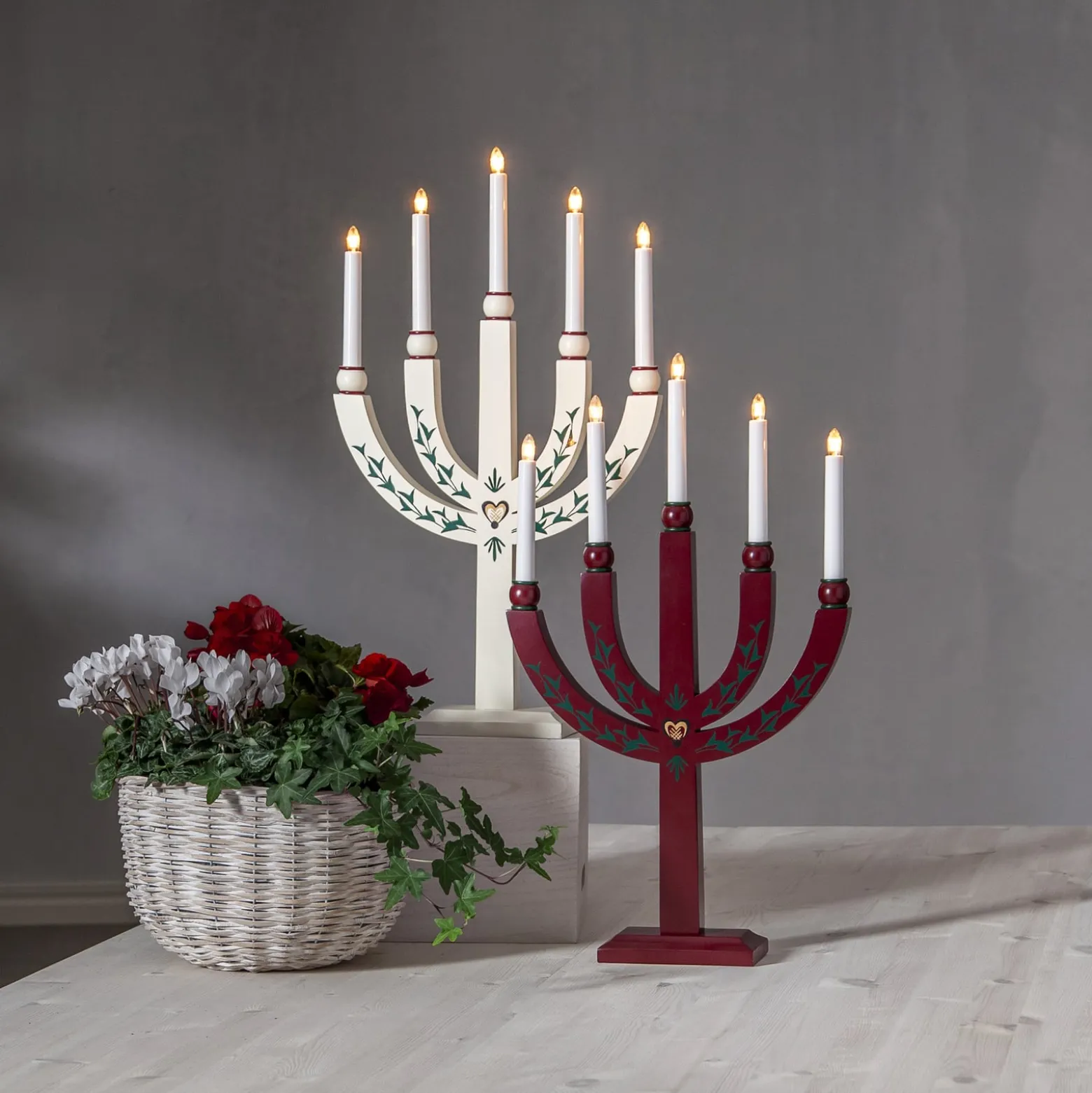 Kerzenleuchter Elias Tradition fünfflammig weiß