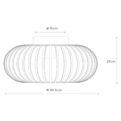 Käfig-Deckenleuchte Manuela, Ø 40 cm, schwarz