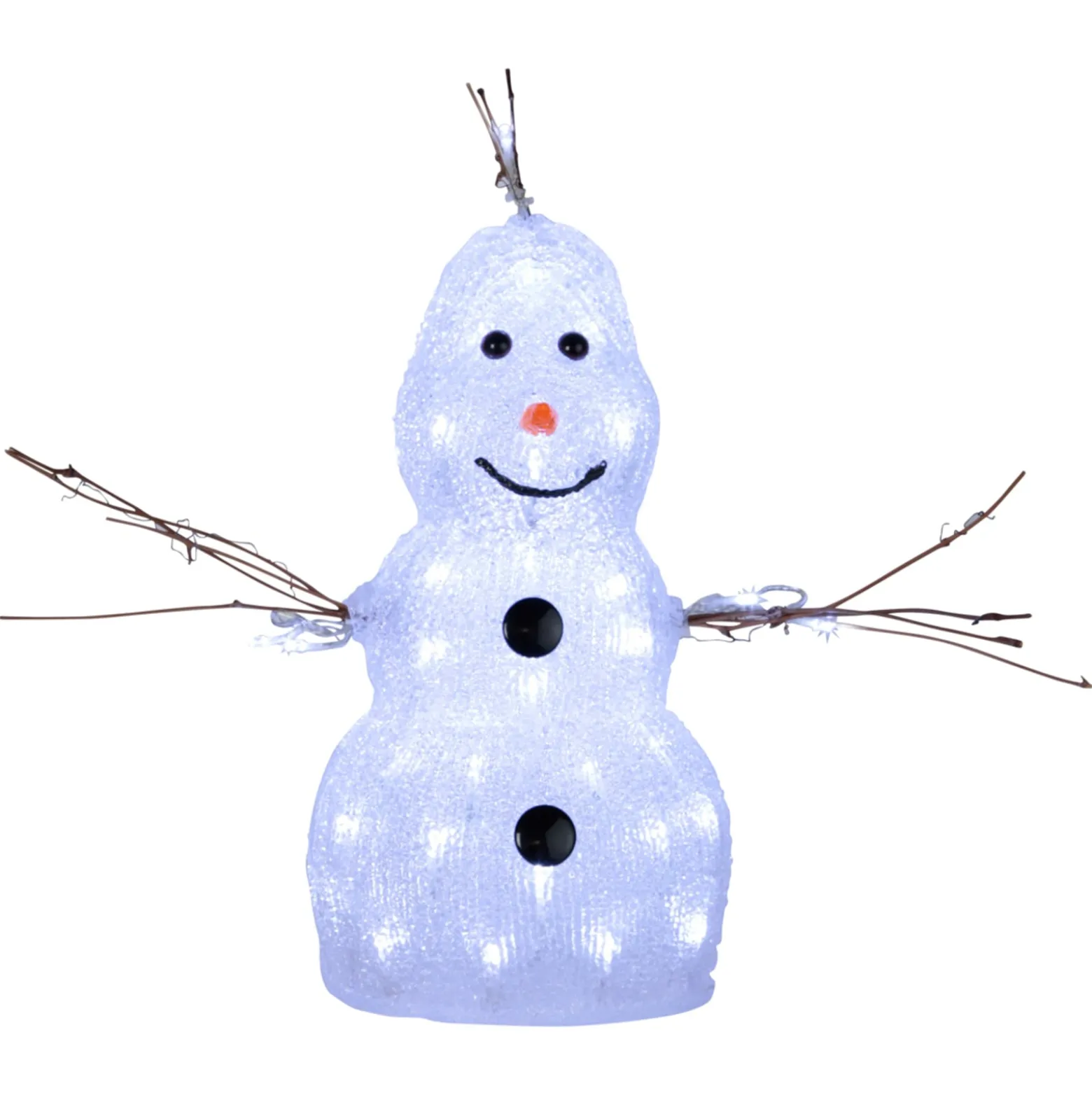 Kleine LED-Figur Crystal Snowman f. außen