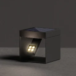 KLEWE LED-Solar-Gartenstrahler Alea anthrazit 15 x 15cm IP65