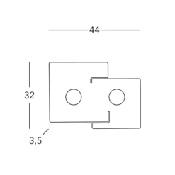 KOLARZ Deckenleuchte Square, kupfer, Länge 44 cm, Metall