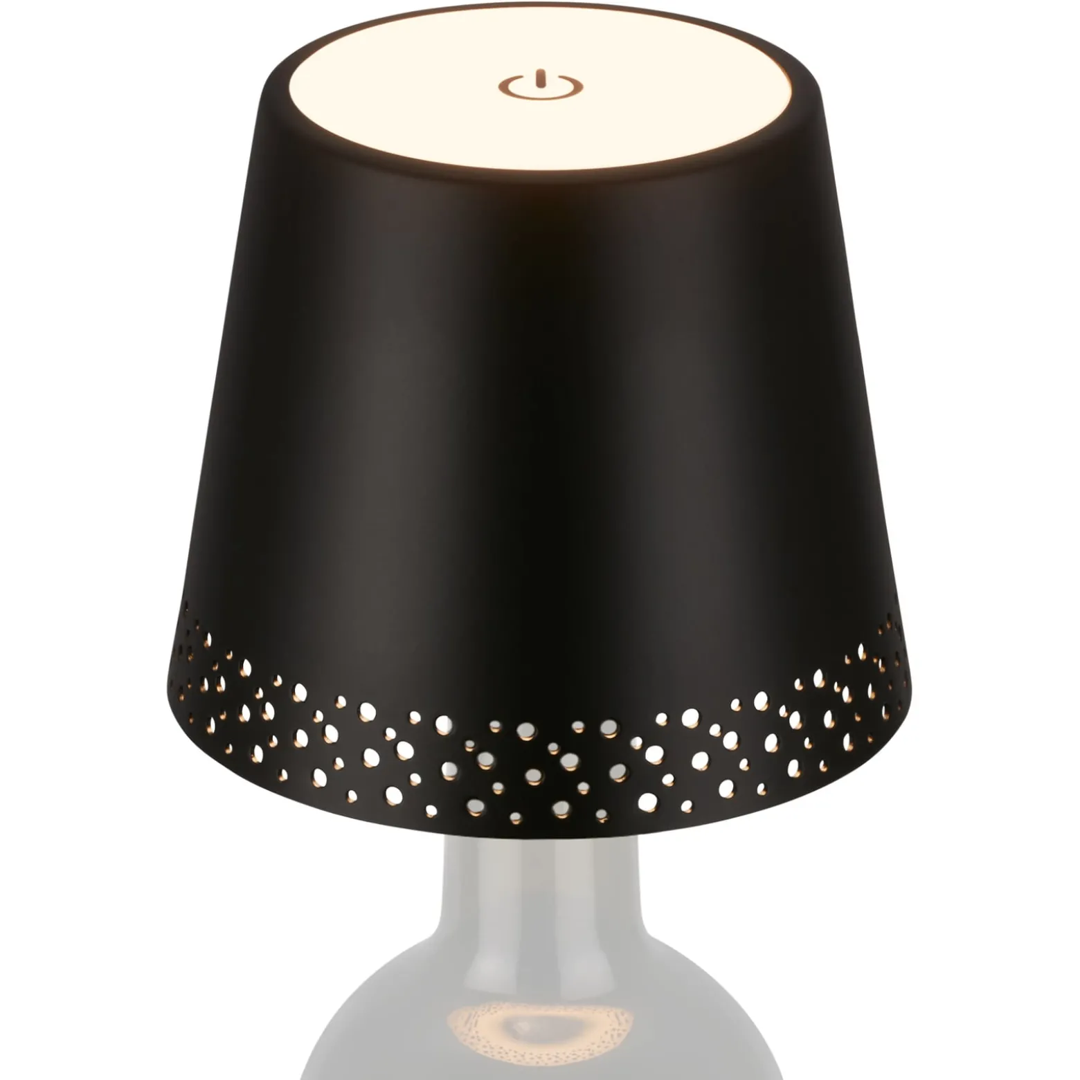 LED-Akku-Flaschenlicht IP44 mit Dimmer, schwarz