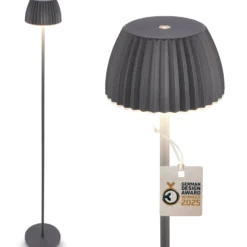 LED-Akku-Stehlampe Brilo unplugged Riffle, anthrazit