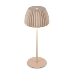 LED-Akku-Tischlampe Brilo unplugged Riffle, 36 cm, beige