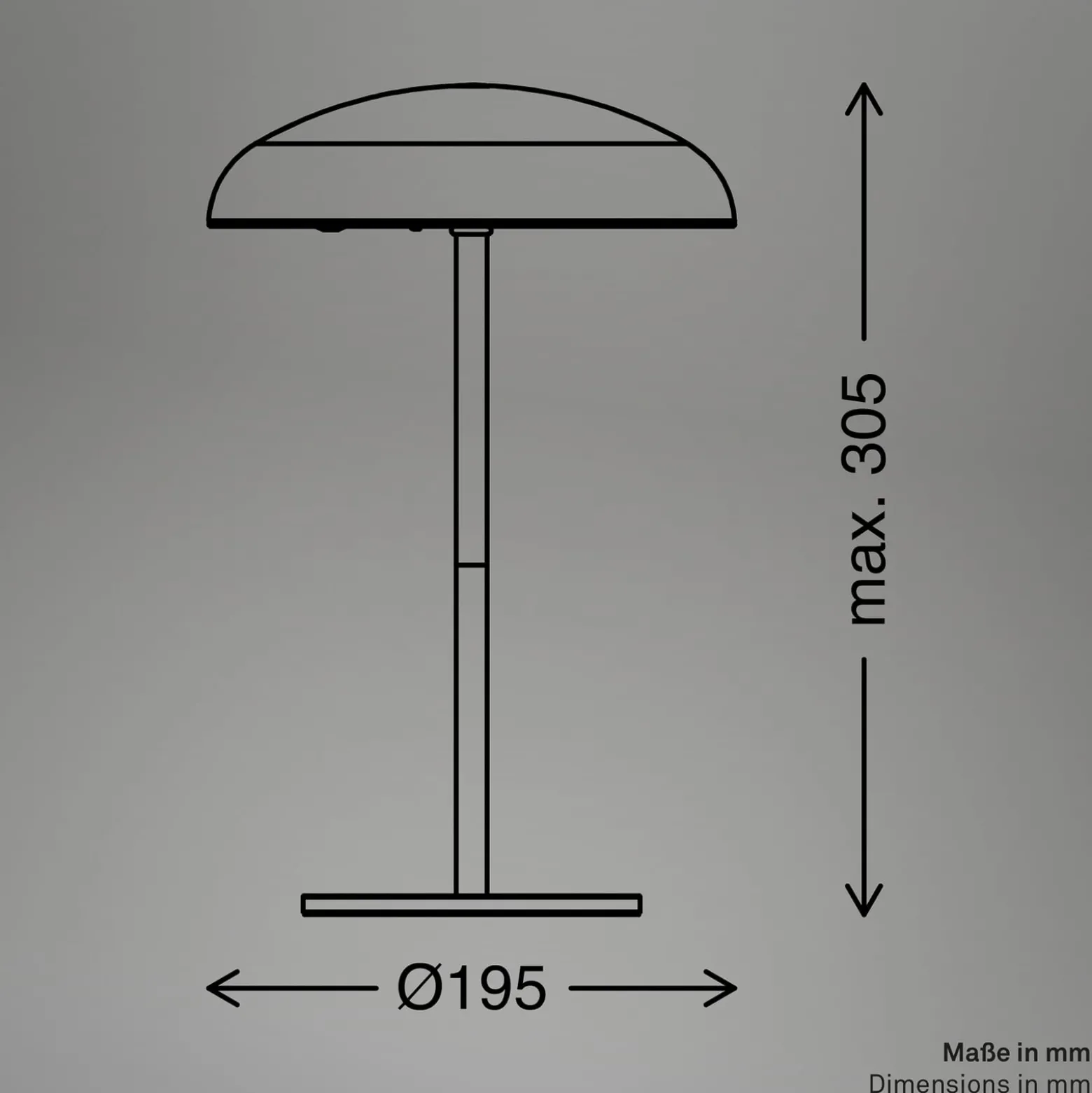 LED-Akku-Tischlampe Brilo unplugged Caxa 30, beige/anthrazit