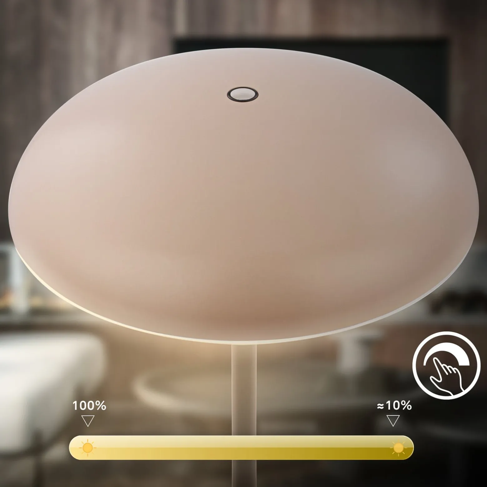 LED-Akku-Tischlampe Brilo unplugged Caxa 30, beige/anthrazit