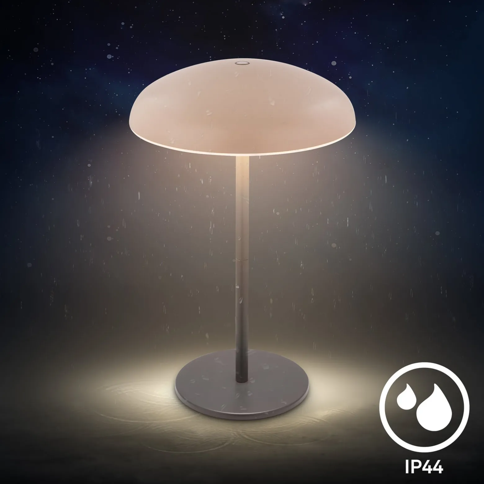 LED-Akku-Tischlampe Brilo unplugged Caxa 30, beige/anthrazit