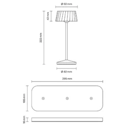 LED-Akku-Tischlampe Facetta, 3er-Set, beige, 22 cm, IP44