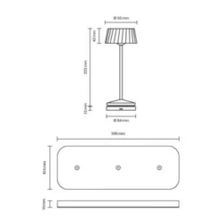 LED-Akku-Tischlampe Facetta, 3er-Set, weiß, 22 cm, IP44