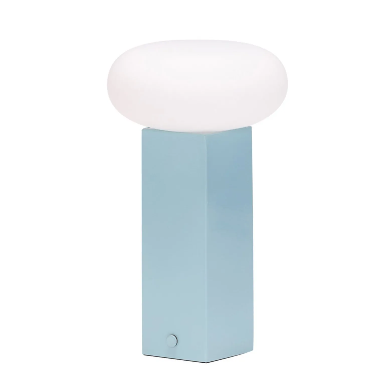 LED-Akku-Tischlampe LOW, blau, Höhe 20 cm, Metall, Dimmer