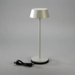 LED-Akku-Tischlampe Menton, grau, Höhe 27 cm, IP54, USB
