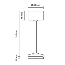 LED-Akku-Tischlampe Veluna, schwarz, Höhe 25 cm IP44 dim CCT