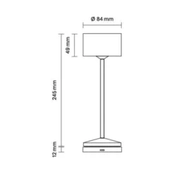 LED-Akku-Tischlampe Veluna, schwarz, Höhe 25 cm IP44 dim CCT