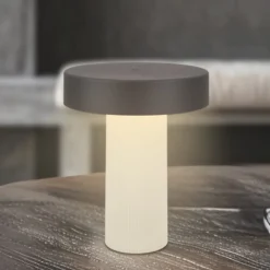 LED-Akku-Tischleuchte Bito, anthrazit/weiß, Höhe 20 cm, IP44
