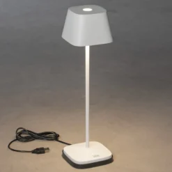 LED-Akku-Tischleuchte Capri, Höhe 36 cm, weiß, IP54