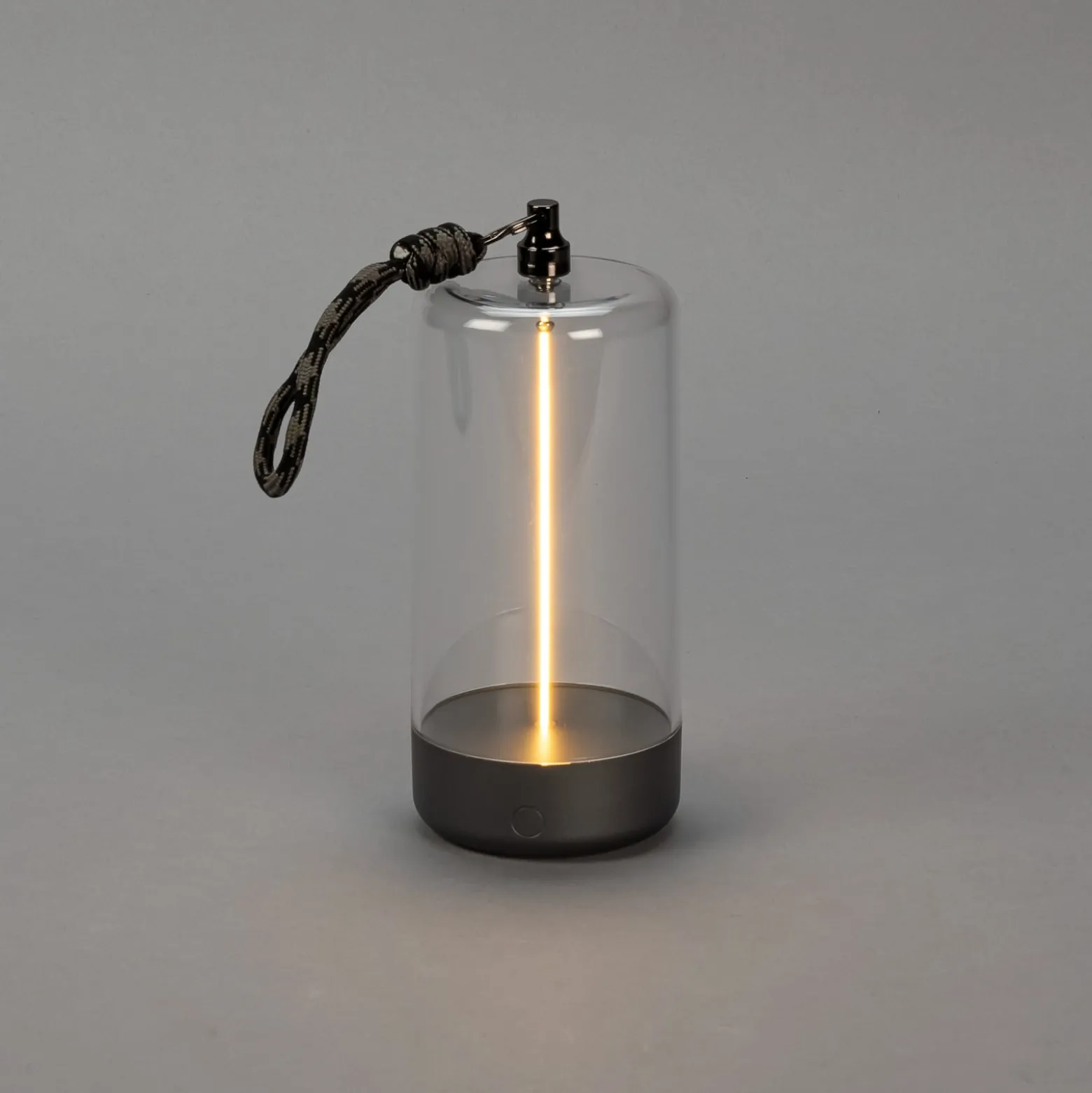 LED-Akku-Tischleuchte Edison, Höhe 15 cm, grau/klar, IP54