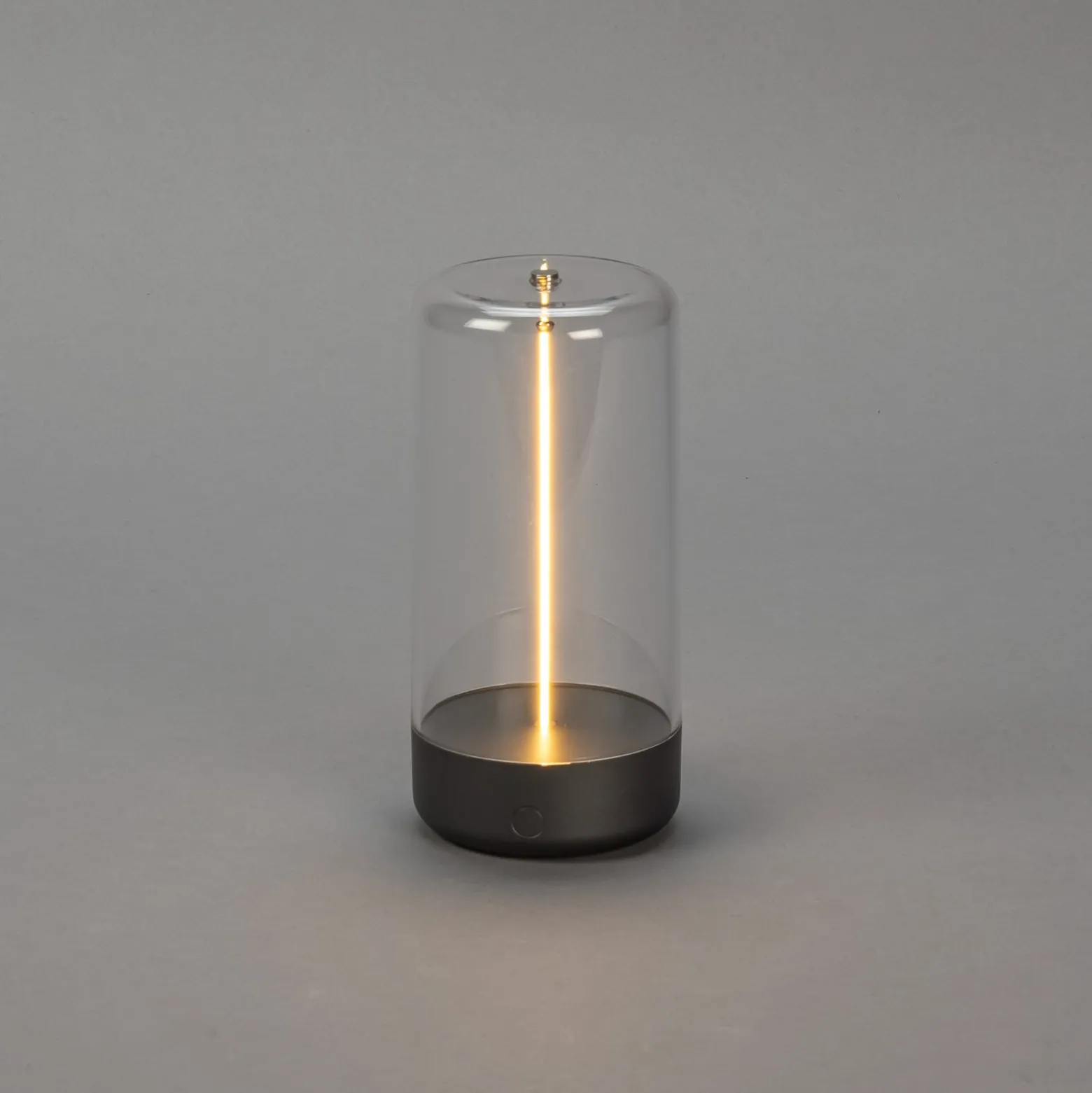 LED-Akku-Tischleuchte Edison, Höhe 15 cm, grau/klar, IP54