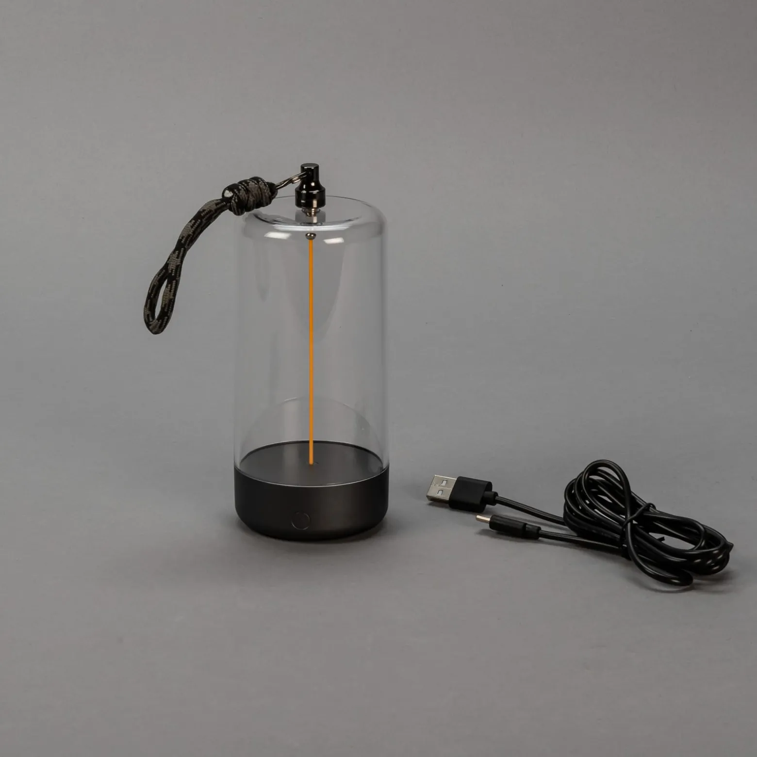 LED-Akku-Tischleuchte Edison, Höhe 15 cm, grau/klar, IP54