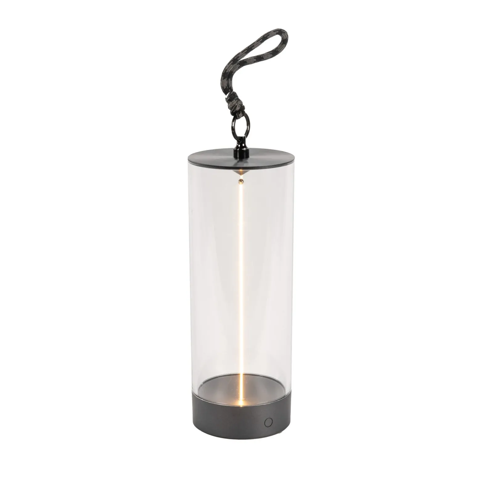 LED-Akku-Tischleuchte Edison, Höhe 24 cm, grau/klar, IP54
