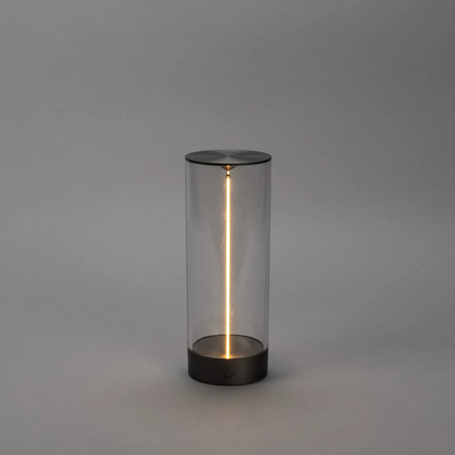 LED-Akku-Tischleuchte Edison, Höhe 24 cm, grau/klar, IP54