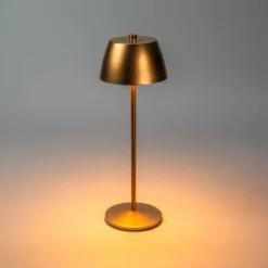 LED-Akku-Tischleuchte Eze, matt-kupfer, 32 cm, IP54, USB
