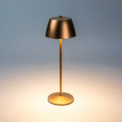 LED-Akku-Tischleuchte Eze, matt-kupfer, 32 cm, IP54, USB