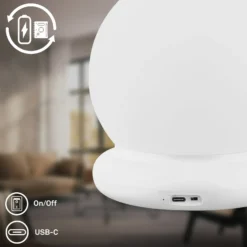 LED-Akku-Tischleuchte LUSTRO, weiß, Ø 15 cm, RGBW, touchdim