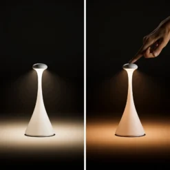 LED-Akkutischleuchte Nudrop mini, schwarz, IP54, dimmbar