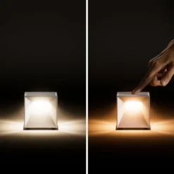 LED-Akku-Tischleuchte Nutalis mini, nebelgrau, IP54, dimmbar