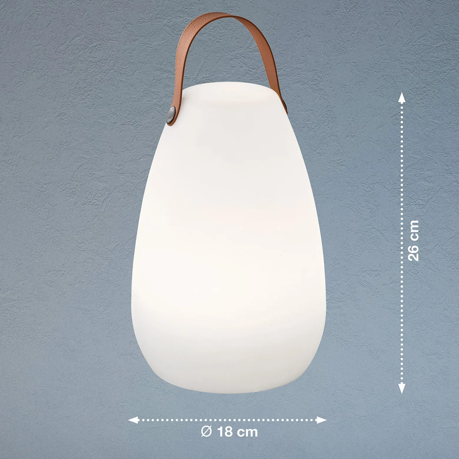 LED-Akku-Tischleuchte Ruby, Ø 18 cm, weiß, IP44, RGB dimmbar