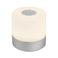 LED-Akku-Tischleuchte Smal, chromfarben, 2.700K, dimmbar