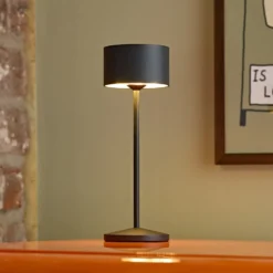 LED-Akku-Tischleuchte Veluna, schwarz, 3er-Set, 25 cm, IP44