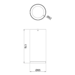 LED-Anbaudownlight Lucea 20 W schwarz
