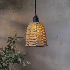 LED-Außenhängeleuchte Twine braun Kunststoff Ø 15cm Batterie