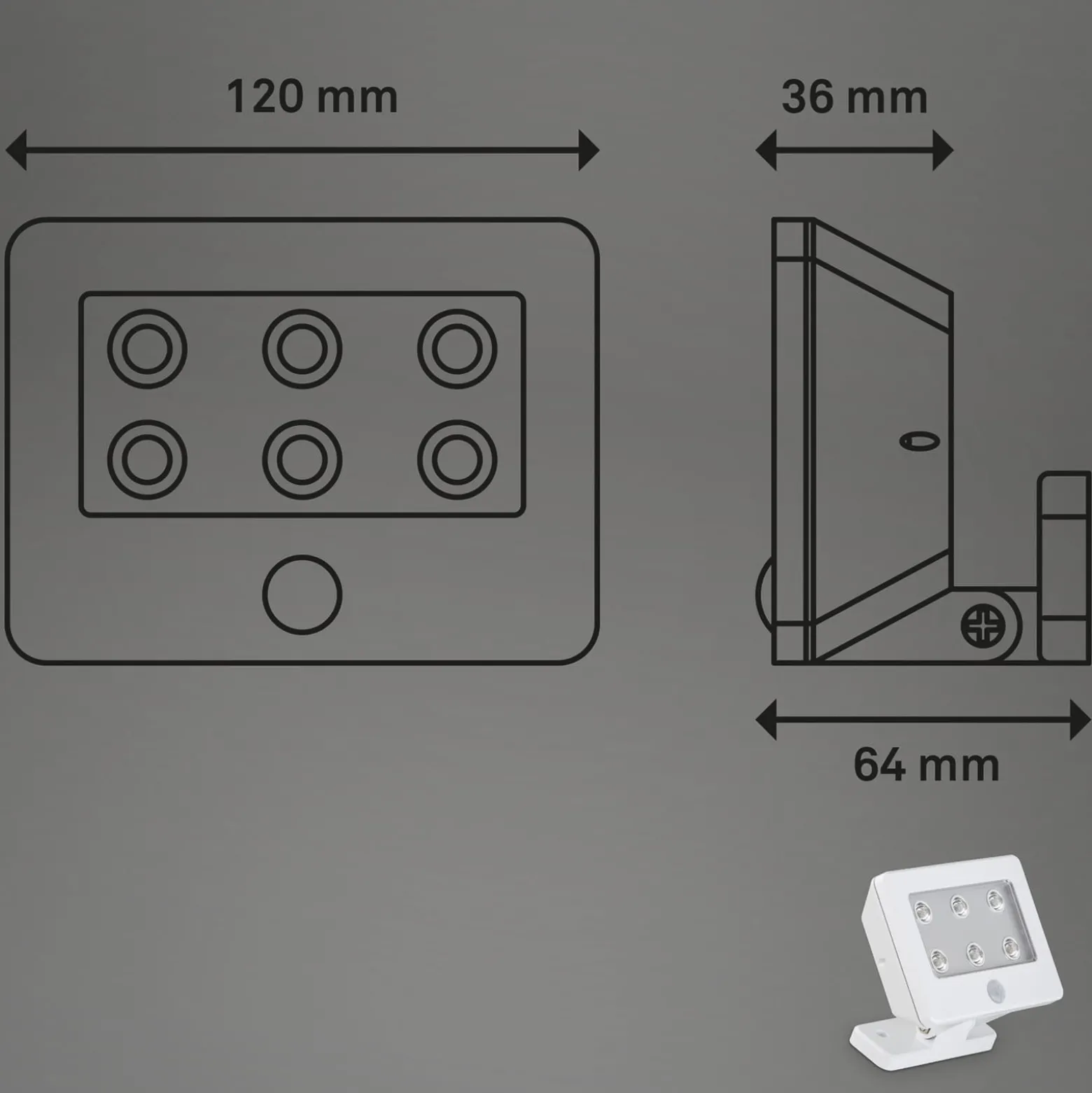 LED-Außenstrahler Kollig mit Sensor, IP54, weiß