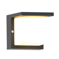 LED-Außenwandlampe FYNN-C, anthrazit, 12 cm, IP65 CCT on/off
