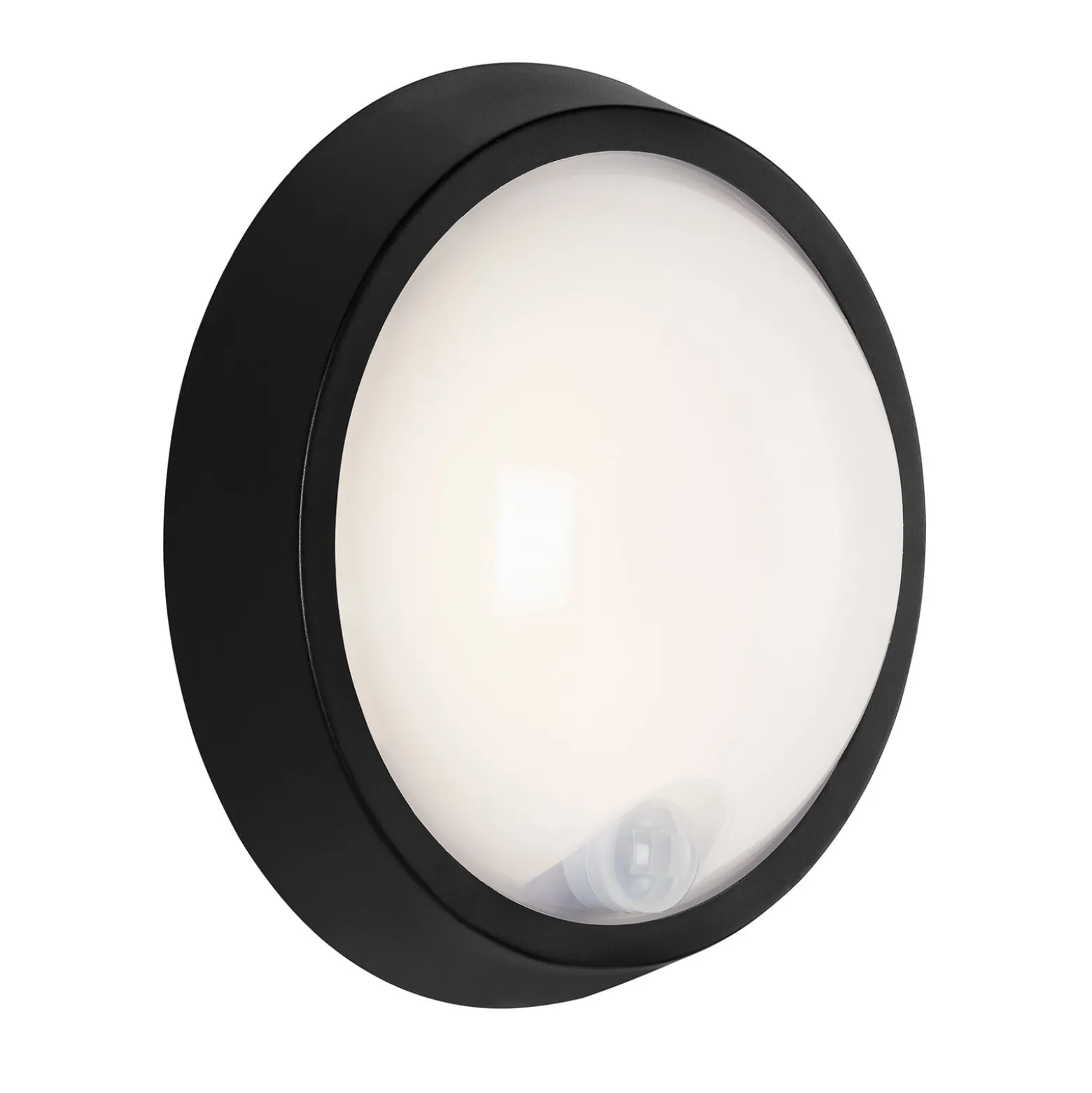 LED-Außenwandlampe Helsinki, Sensor, IP44, schwarz