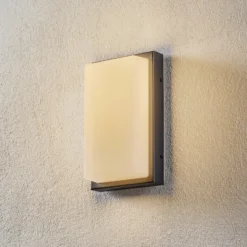 LED-Außenwandleuchte Babett, Edelstahl, Glas, Sensor