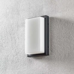 LED-Außenwandleuchte Babett, Edelstahl, Glas, Sensor