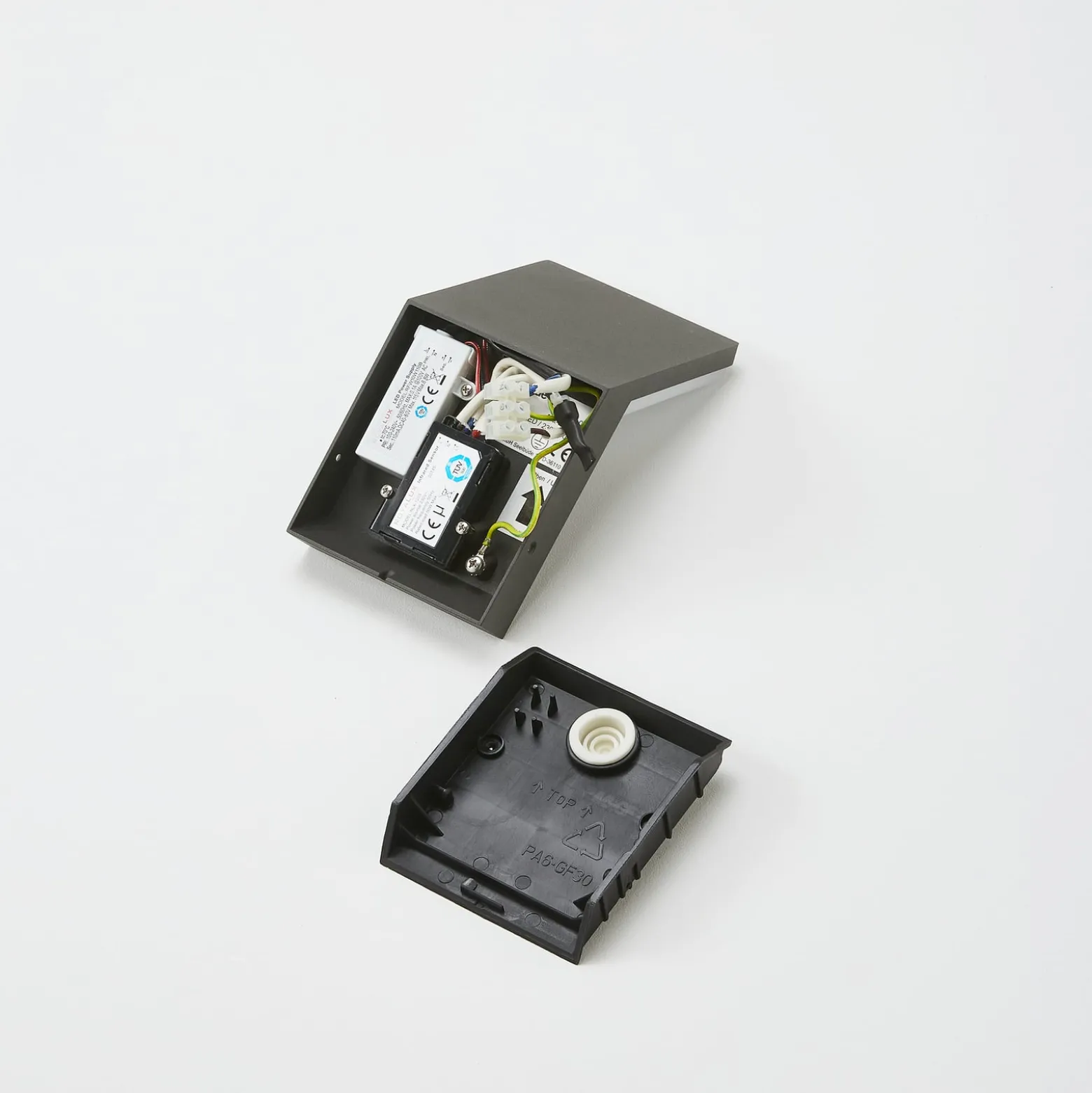 LED-Außenwandleuchte Nevio, Metall, anthrazit, Sensor