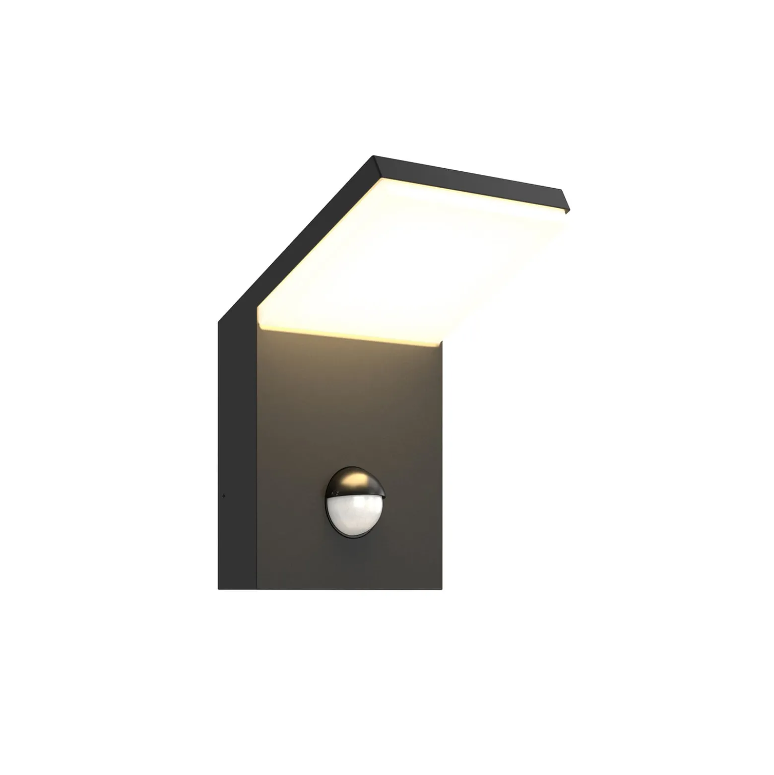LED-Außenwandleuchte Nevio, Metall, anthrazit, Sensor